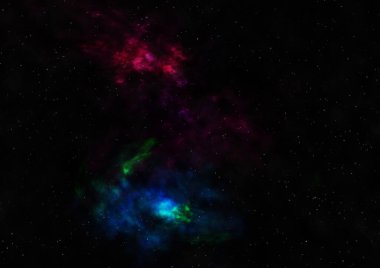 Uzaya karşı parlayan nebula ve yıldız alanı. Bu görüntünün elementleri NASA tarafından desteklenmektedir .
