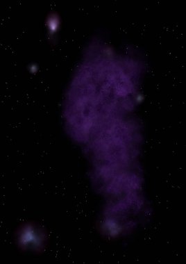 Uzayda bir yıldız alanı ve bir nebula