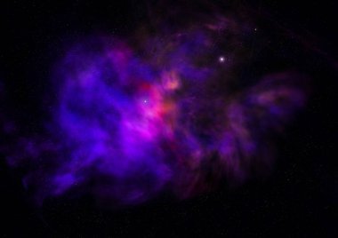 Uzayda bir yıldız alanı bir nebula ve gaz yoğunluğu. Bu görüntünün elementleri NASA tarafından döşenmiştir. 3B görüntüleme