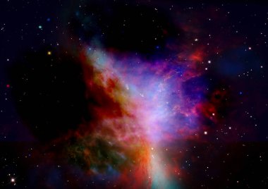 Uzayda bir yıldız alanı bir nebula ve gaz yoğunluğu. Bu görüntünün elementleri NASA tarafından desteklenmektedir .