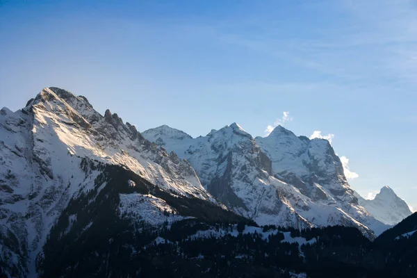 Intenzivní Nálada Pohoří Švýcarských Alpách Silné Mraky Jasné Světlo Poledne Stock Snímky
