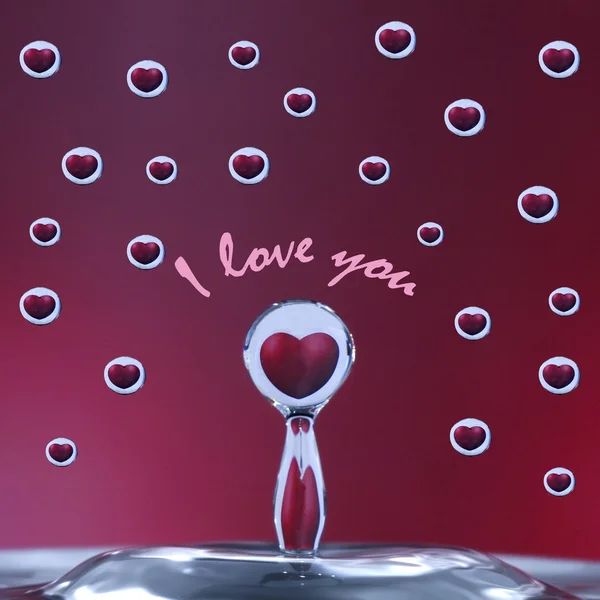 Heart in a drop — Stock Photo, Image