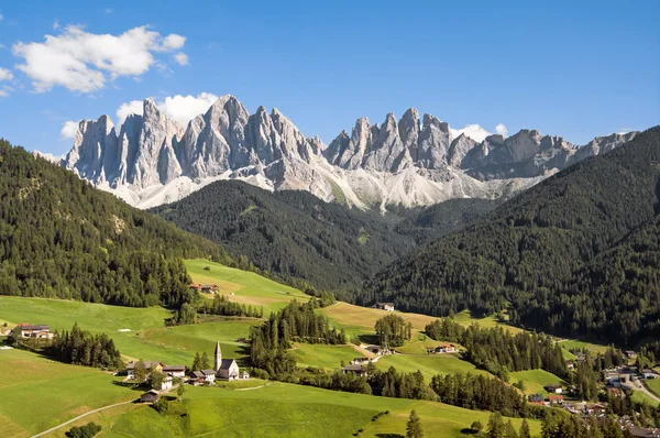 Odles, vadi funes, south tyrol, İtalya. — Stok fotoğraf