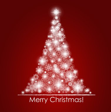 Noel ağacıyla Noel arkaplanı, vektör illüstrasyonu.
