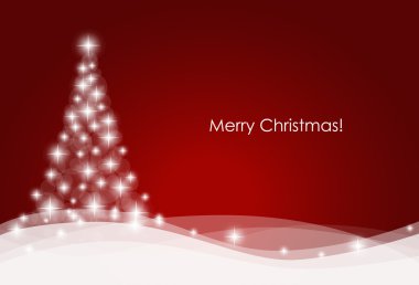 Noel ağacıyla Noel arkaplanı, vektör illüstrasyonu.