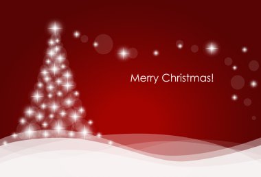 Noel ağacıyla Noel arkaplanı, vektör illüstrasyonu.