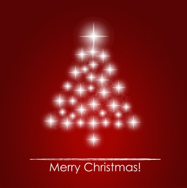 Noel ağacıyla Noel arkaplanı, vektör illüstrasyonu.