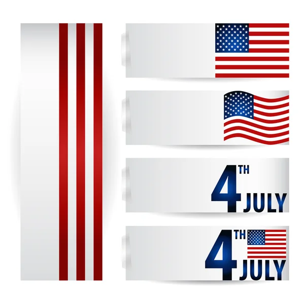 Американский флаг ко Дню независимости. Векторная иллюстрация . — стоковый вектор