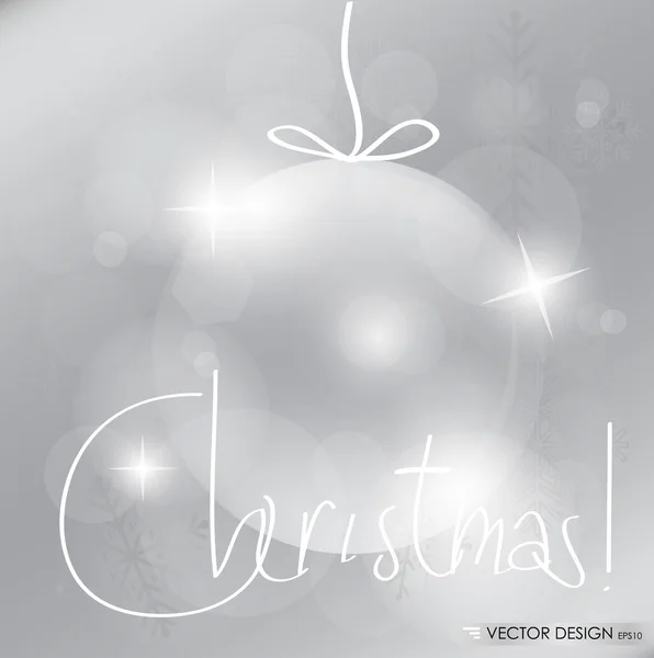 Beyaz kar taneleriyle aydınlık gümüş soyut Noel arkaplanı — Stok Vektör