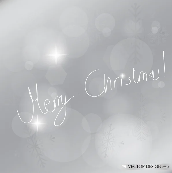 Light silver abstract Christmas background with white snowflakes — Stock Vector