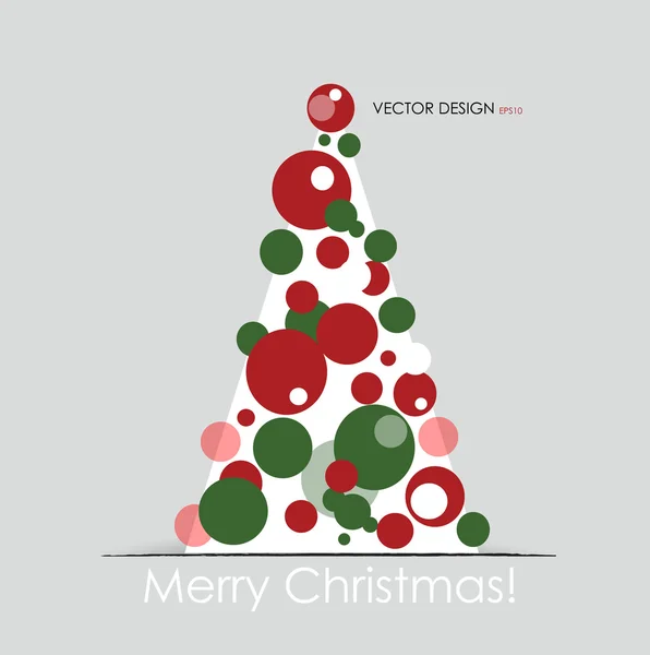 Kerst achtergrond met kerstboom, vector illustratie. — Stockvector