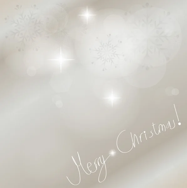 Fondo de Navidad abstracto de plata claro con copos de nieve blancos — Vector de stock