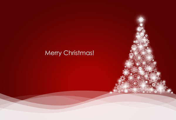 Christmas background with Christmas tree, vector illustration.