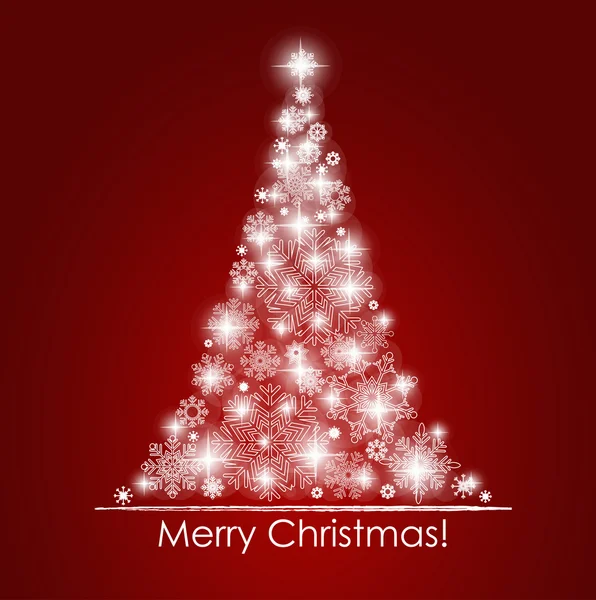 Sfondo natalizio con albero di Natale, illustrazione vettoriale. — Vettoriale Stock