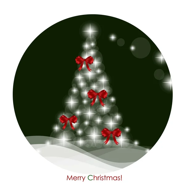 Kerst achtergrond met kerstboom, vector illustratie. — Stockvector