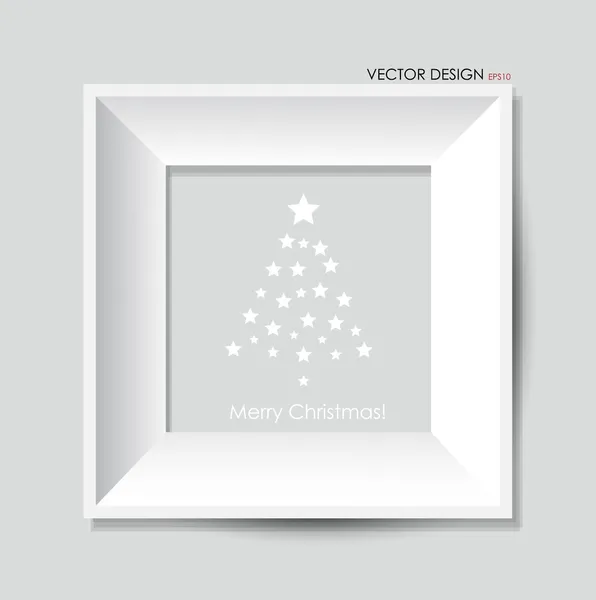 Christmas tree and frame, vector illustration. — Stock Vector