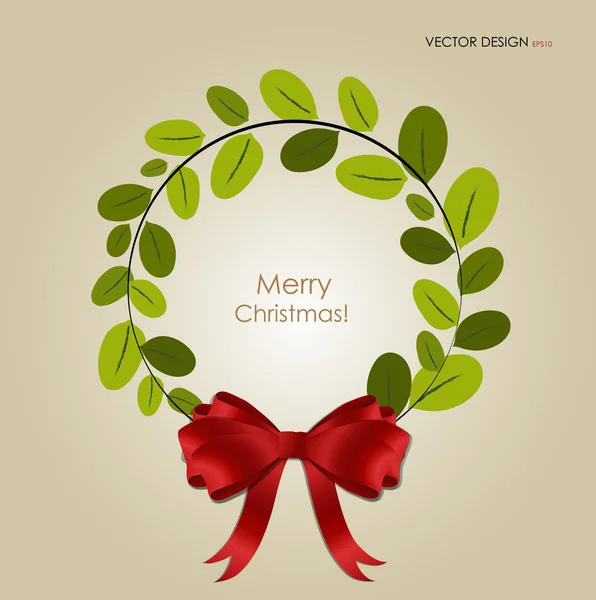 Abstract Christmas background with Christmas wreath, vector illu — Stock Vector