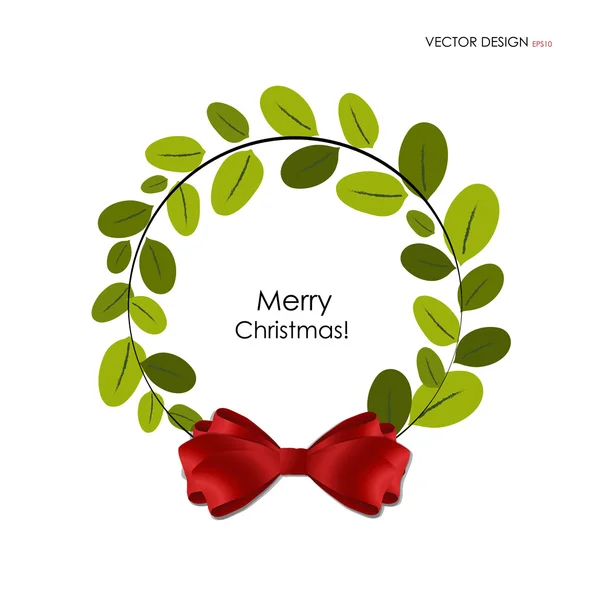 Abstract Christmas background with Christmas wreath, vector illu — Stock Vector