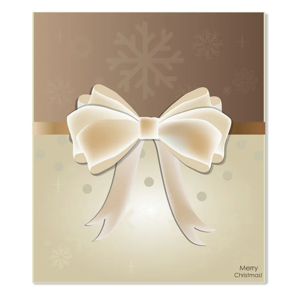 Greeting card with white bow. Vector illustration. — Stock Vector