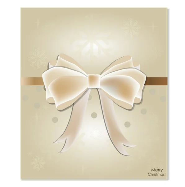 Greeting card with white bow. Vector illustration. — Stock Vector