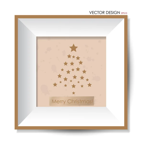 Weihnachtsbaum und Rahmen, Vektorillustration. — Stockvektor