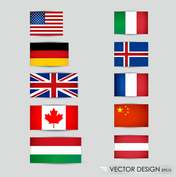 Прапори світу. Векторні ілюстрації . — стоковий вектор