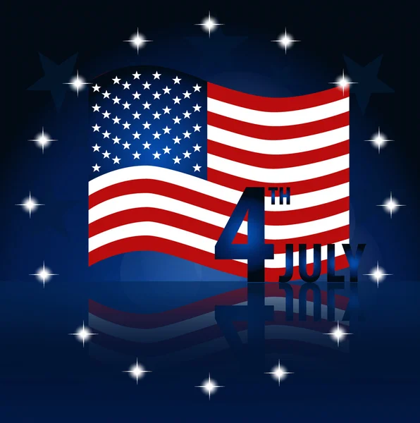 Bandera Americana para el Día de la Independencia. Ilustración vectorial . — Vector de stock