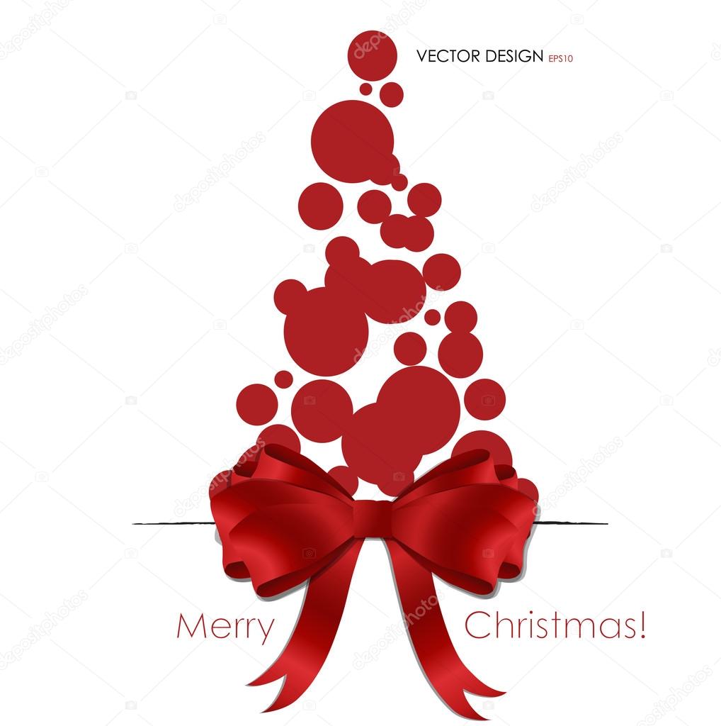 Christmas background with Christmas tree, vector illustration.
