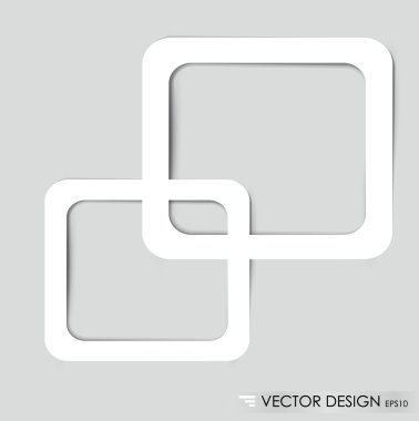 Beyaz çerçeve gri duvar. vektör çizim.