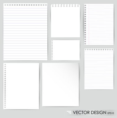 koleksiyon çeşitli beyaz Not kağıtları, mesajınız için hazır.