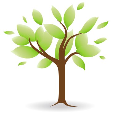 Soyut ağaç. vektör illüstrasyonu.