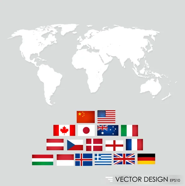 Vlaggen van de wereld. vectorillustratie. — Stockvector