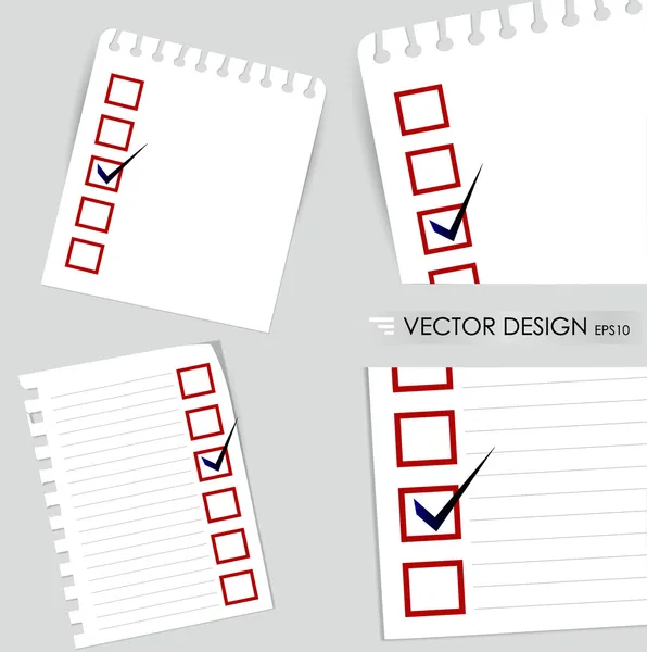 Een controlelijst met rood gemarkeerde vakken en zwarte marker. concept vec — Stockvector