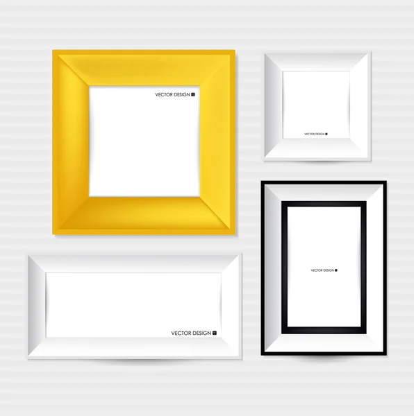 Collection of modern frames on the wall, vector illustration. — Stock Vector