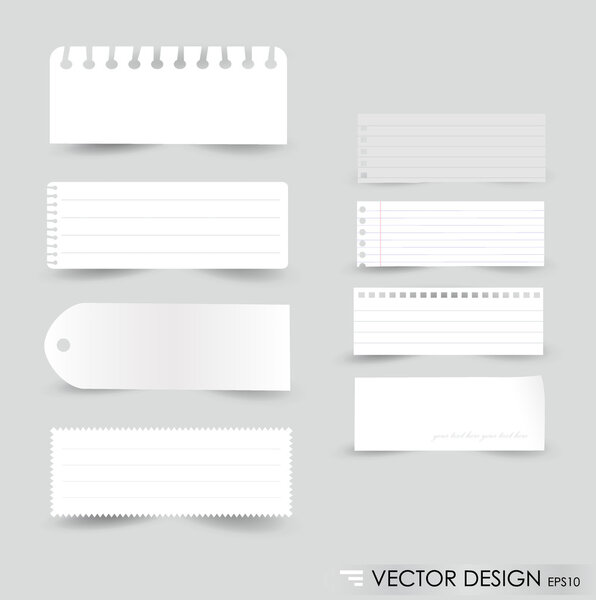 Collection of various white note papers, ready for your message.