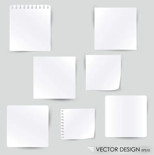 koleksiyon çeşitli beyaz Not kağıtları, mesajınız için hazır.