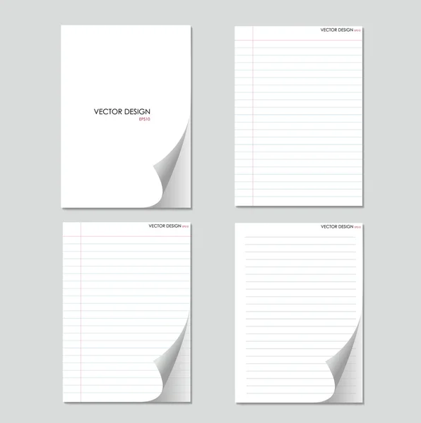 Fehér papírok, készen áll az üzenet gyűjteménye. Vektor Ilus — Stock Vector
