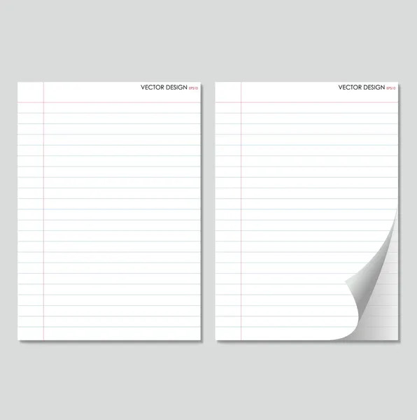 Samling av vitt papper, redo för ditt meddelande. vektor illustrationer — Stock vektor