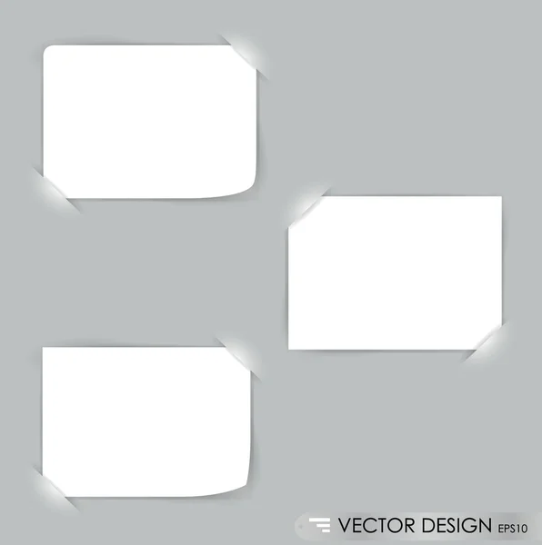 Collection of various white note papers, ready for your message. — Stock Vector