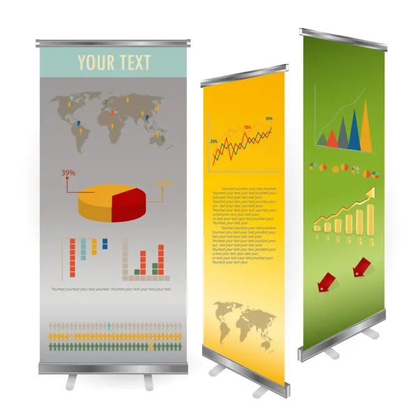 Vektor Blank Roll Up Banner Displayvorlage für Designer — Stockvektor