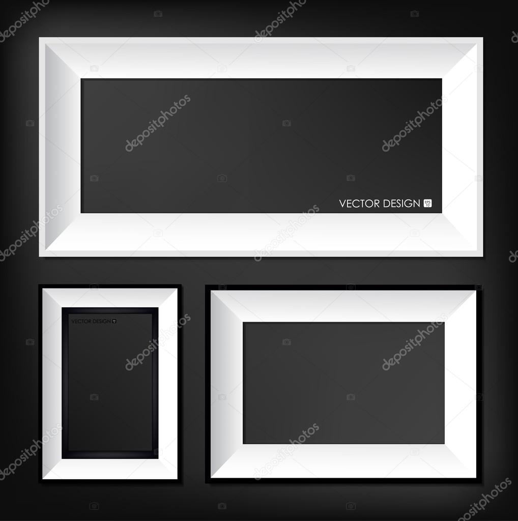 The modern frames on the wall, vector illustration.