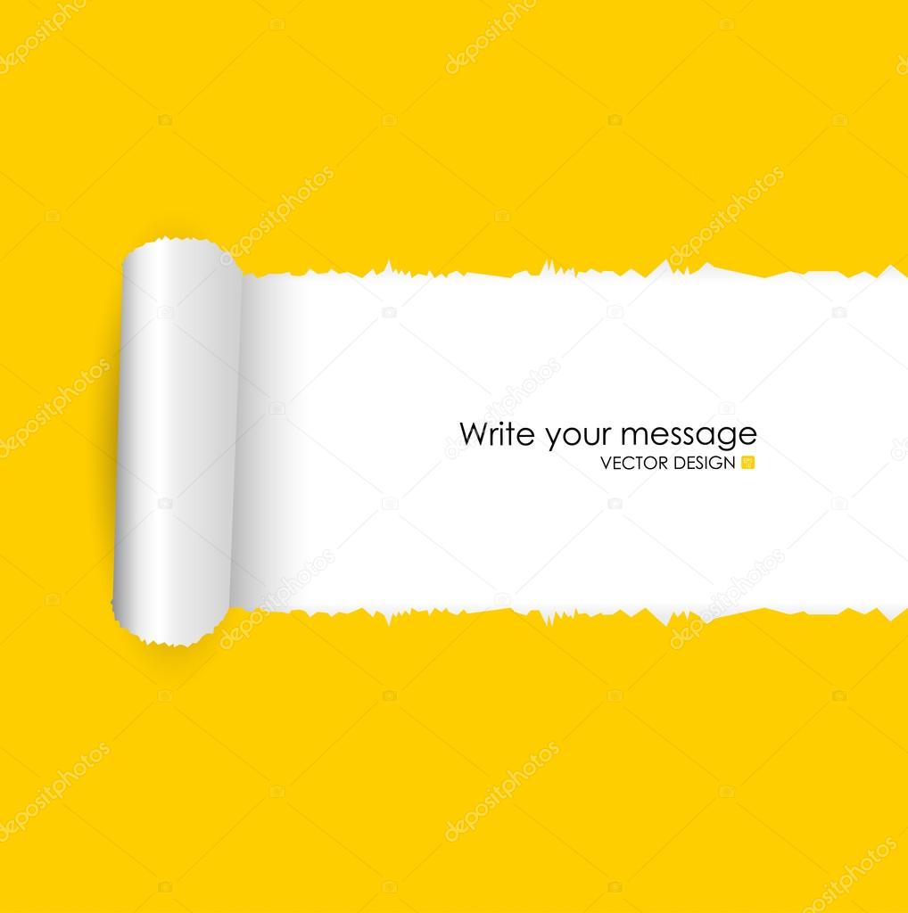 Torn paper with space for text. Vector illustration.