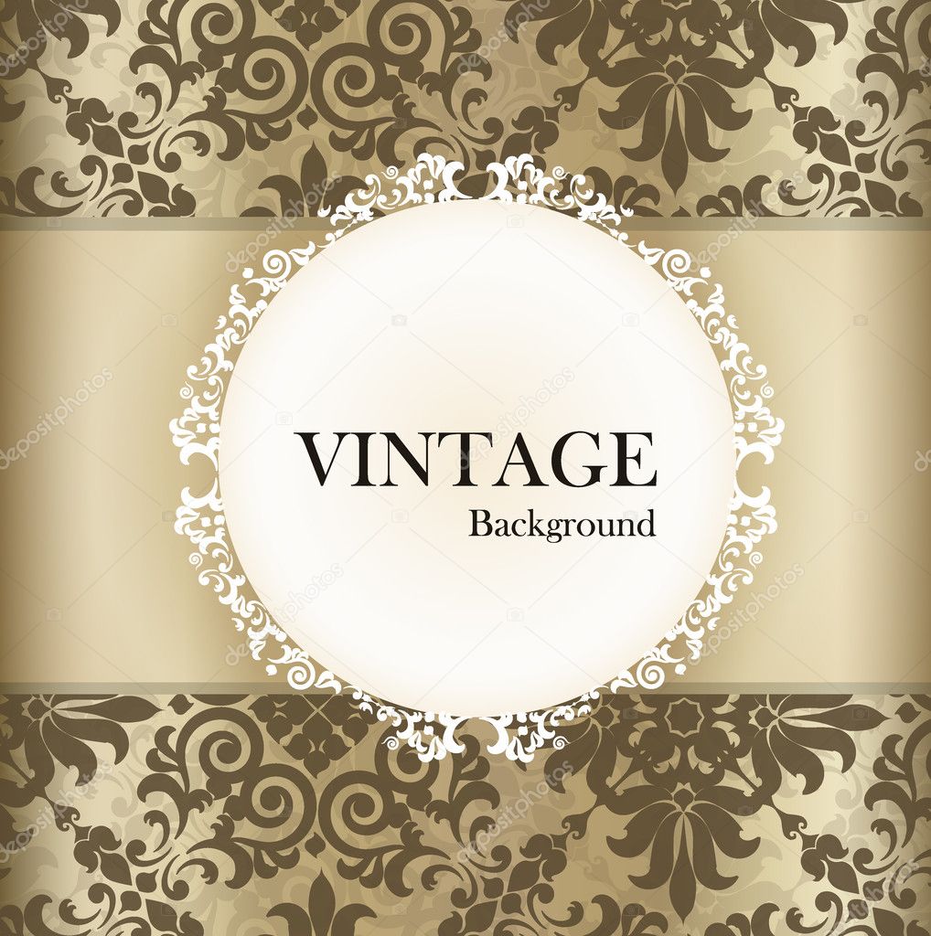 Seamless retro pattern background with vintage label. Vector ill