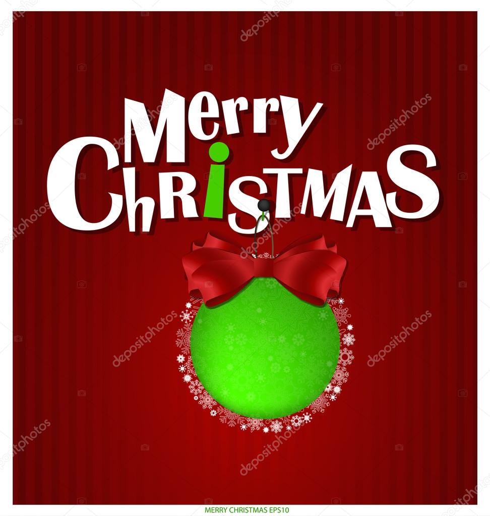 Merry Christmas greeting card, vector illustration.