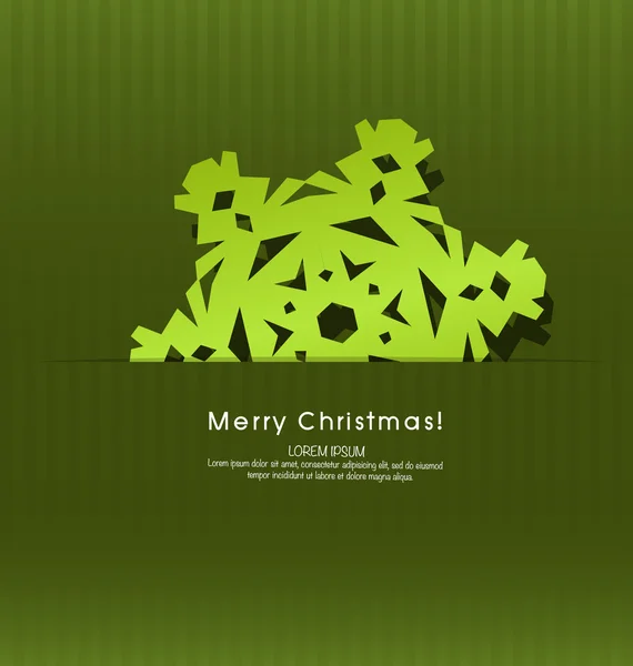 Ročník vánoční pohlednice s origami vločka, vektorové ilustrace — Stockový vektor