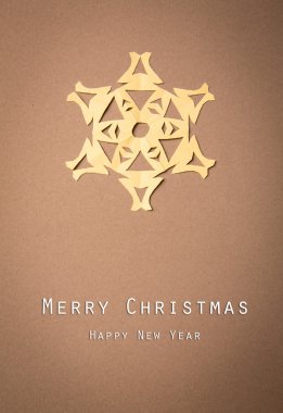 doğru kağıt kar taneleri ile klasik Noel Kartpostalı