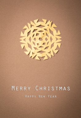 doğru kağıt kar taneleri ile klasik Noel Kartpostalı