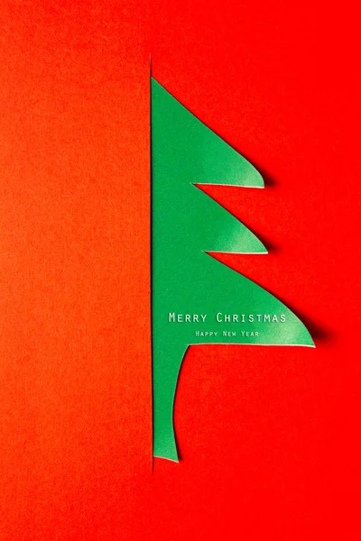 Noel ağacı arka planını doğru kağıt kesme — Stok fotoğraf