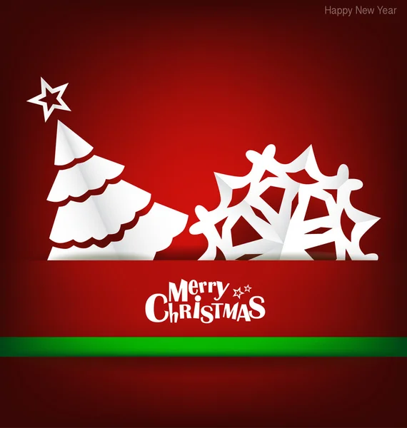 Merry christmas wenskaart met Kerstmis decoratie, vector — Stockvector