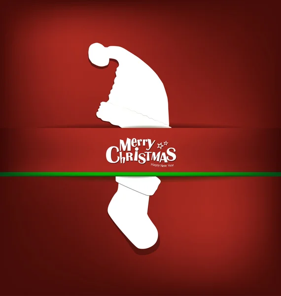 Joyeux Noël carte de vœux avec décoration de Noël, vecteur — Image vectorielle
